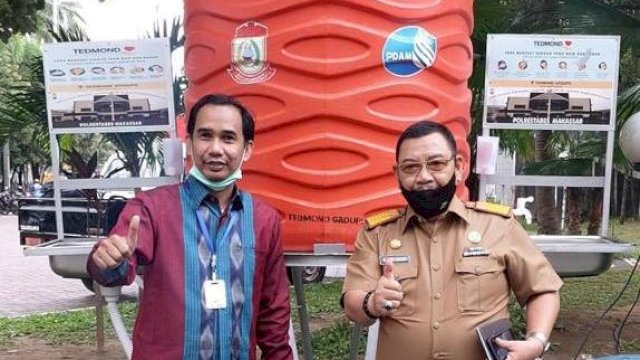 Cegah Penularan Covid-19, DPRD Makassar Pasang Wastafel Portabel