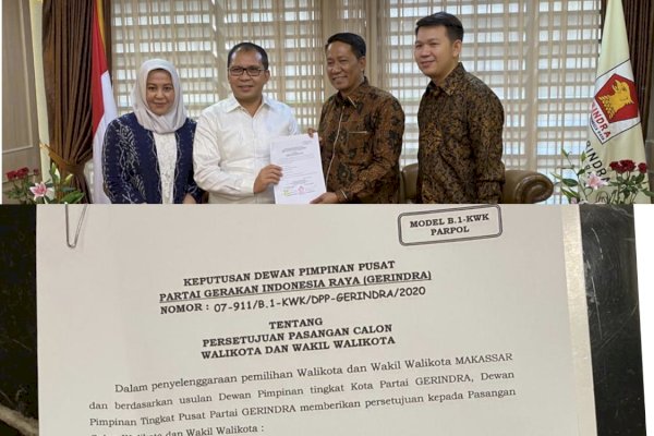 Format B1 KWK Gerindra untuk Danny-Fatma Terbit