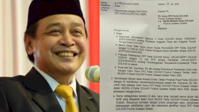 Airlangga Muluskan Langkah Supriansa di Perebutan Kursi Ketua Golkar Sulsel