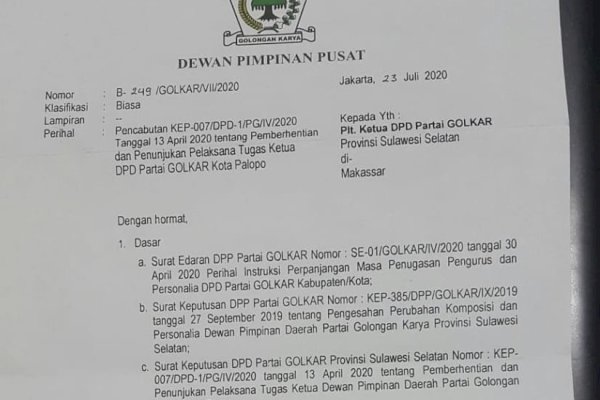Jelang Musda, Satu Lagi Keputusan Nurdin Halid Dibatalkan oleh Ketum Airlangga