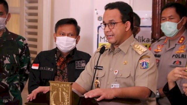 Gubermur DKI Jakarta, Anies Baswedan kembali akan menerapkan PSBB.