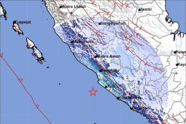 Gempa Guncang Bengkulu M5,0, Tak Berpotensi Tsunami