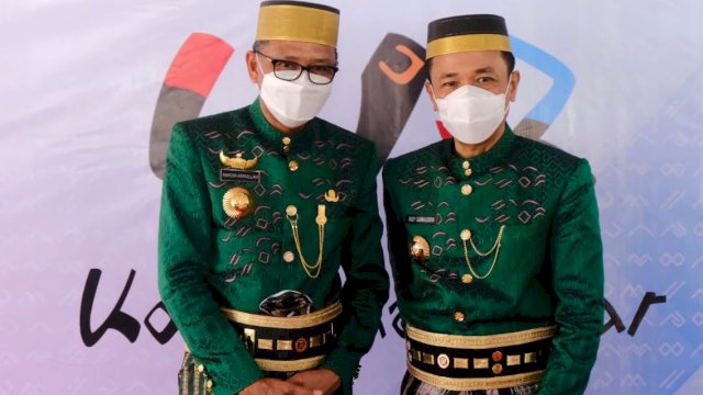 Gubernur Sulsel Nurdin Abdullah dan Pj Wali Kota Makassar Rudy Djamaluddin