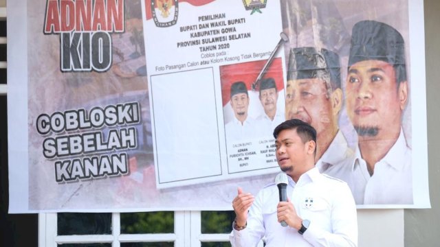 Pesan Adnan-Kio ke Warga Gowa, Tetap ke TPS dan Coblos yang Bergambar