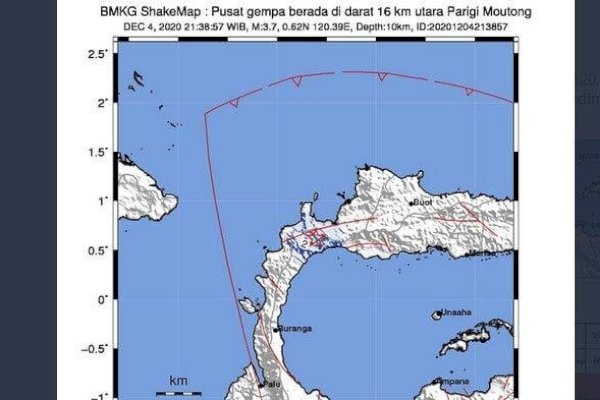 Gempa Terkini BMKG: Parigi Moutong Diguncang, Pusatnya di Darat