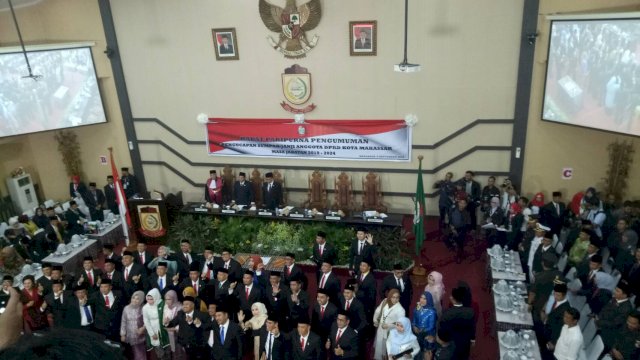 Anggota DPRD Kota Makassar 2019-2024 saat dilantik