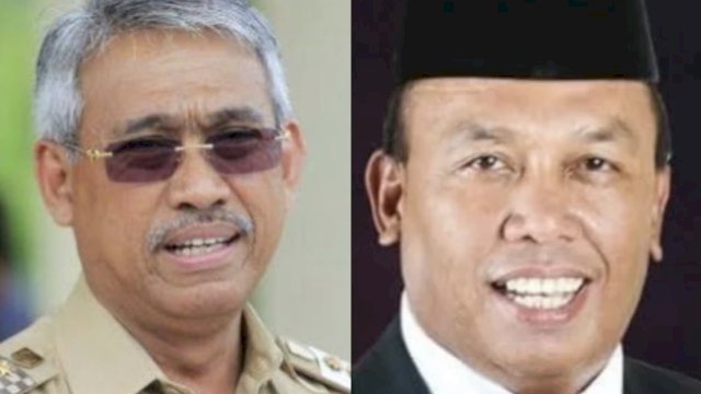 Almarhum semasa hidup, Bupati Thoriq Husler dan Ketua DPRD Amran Syam