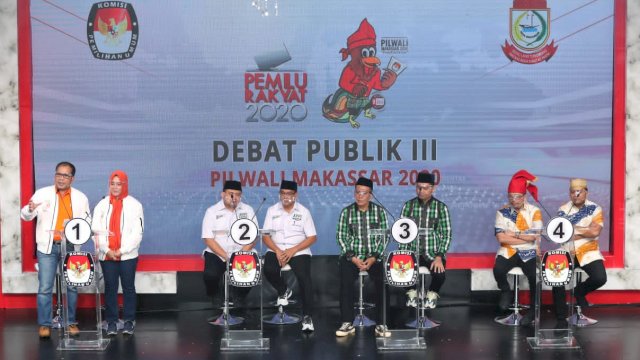 Paslon Pilwalkot Makassar 2020 saat debat publik