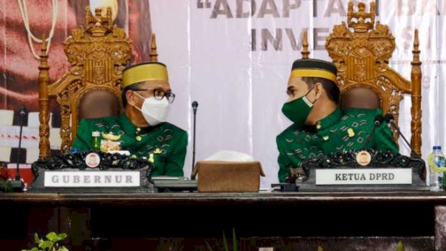 Ketua DPRD Makassar Rudianto Lallo bersama Gubernur Sulsel Nuerdin Abdullah