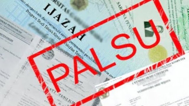 Ilustrasi dokumen palsu. 