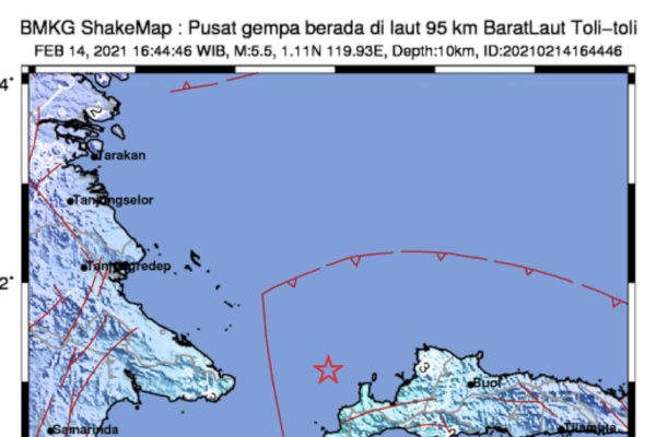 Toli-Toli Diguncang Gempa M 5,5