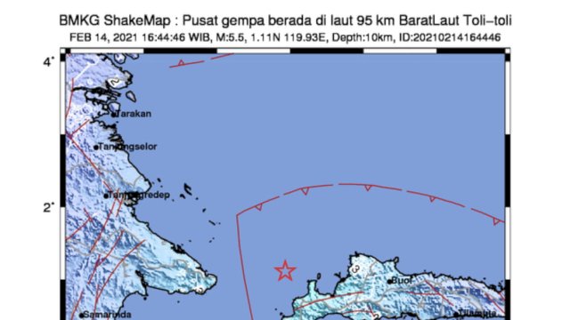 Toli-Toli Diguncang Gempa M 5,5