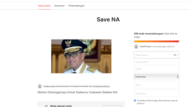 Beredar Petisi &#8220;Save NA&#8221; Setelah Nurdin Abdullah Jadi Tersangka Kasus Suap