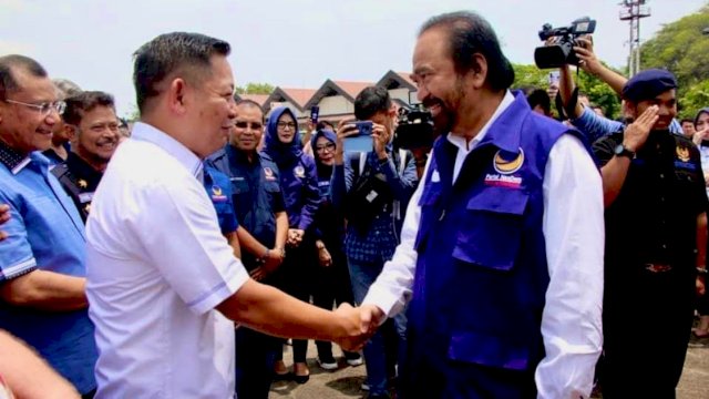 Ketua Umum Partai NasDem Surya Paloh saat berkunjung ke Sulsel. 