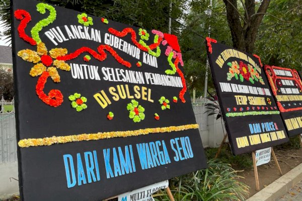 Nurdin Abdullah Kena OTT KPK, Rujab Gubernur Dipenuhi Karangan Bunga “Galau Ditinggal Bapak”