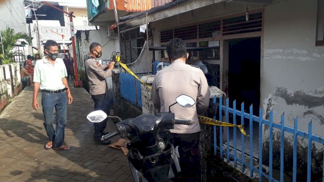 Rumah tempat kejadian kompor meledak dan menelan tiga korban di Jalan A Mangerangi, Kecamatan Tamalate, Makassar, Kamis (4/3/2021).