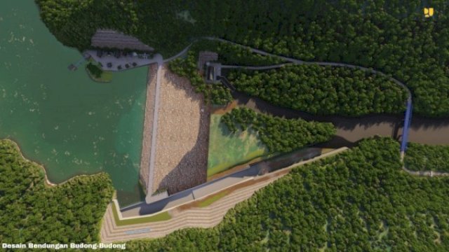 Desain Bendungan Budong-budong di Mamuju Tengah, Sulawesi Barat.