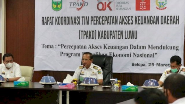 Dukung Program PEN 2021, Bupati Luwu Basmin Mattayang Pimpin Rakor TPKAD 