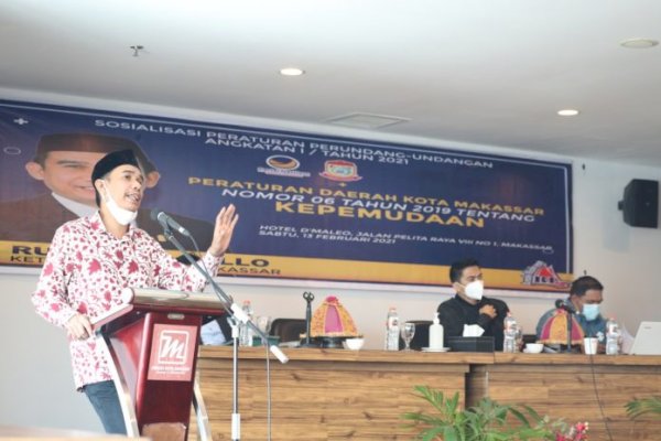 Ketua DPRD Rudianto Lallo Sosper Perda Kepemudaan di Utara Makassar