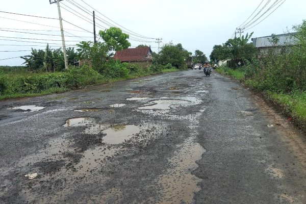 Rusak Parah, Jalan Pattallassang Gowa Sulsel Bahayakan Pengendara