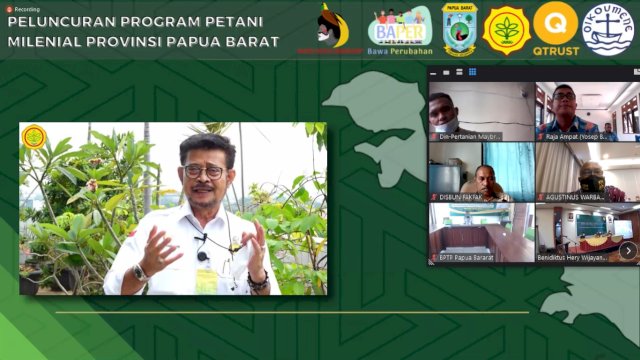 Mentan Gandeng Stafsus Presiden Billy Mambrasar Luncurkan Program Petani Milenial di Papua Barat