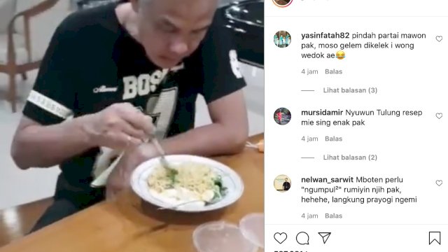 Tangkapan layar Instagram Ganjar Pranowo. 