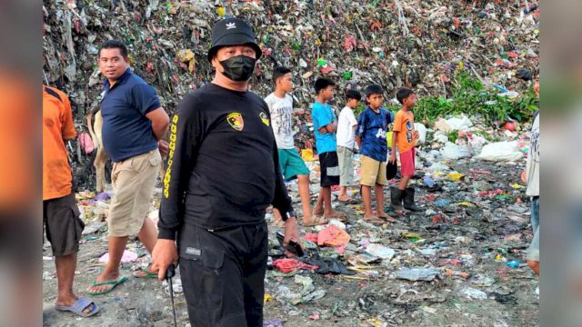 TPA Antang Makassar tempat seorang pemulung lansia tewas tertimbun sampah, Minggu (30/5/2021).