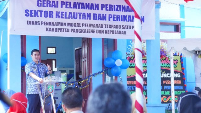 Bupati Pangkep MYL Resmikan Gerai Perijinan Kelautan dan Perikanan