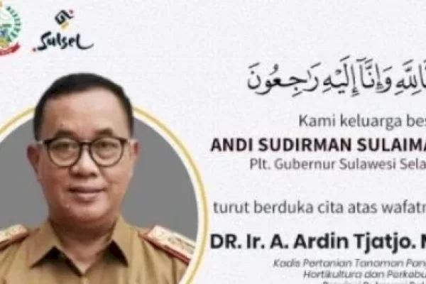 Innalillah, Kadis Tanaman Pangan Sulsel Andi Ardin Tjatjo Meninggal Dunia