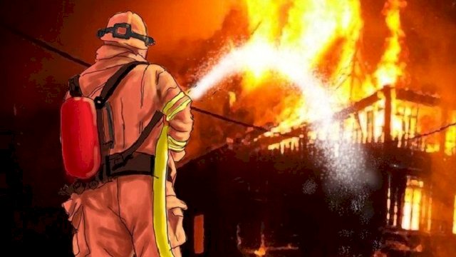 Kebakaran Dekat Rumah Mentan Syahrul Yasin Limpo, Dua Rumah Ludes Terbakar, Satu Orang Meninggal Dunia