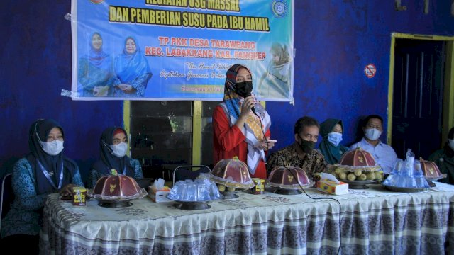 Tekan Stunting, TP PKK Desa Taraweang Pangkep Gelar Kegiatan USG dan Pemberian Susu