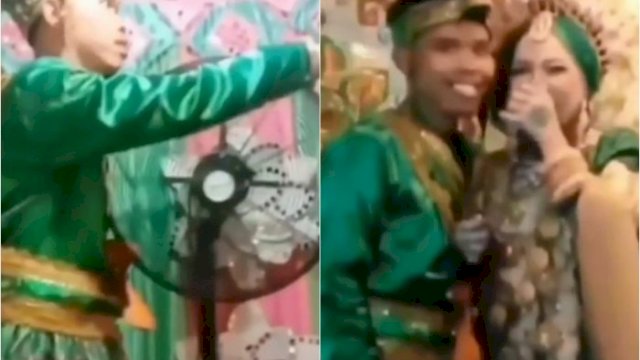 Tak Rela Ditinggal Nikah, Pria Ini Pakai Baju Adat Bugis dengan Pengantin di Pernikahan Mantan