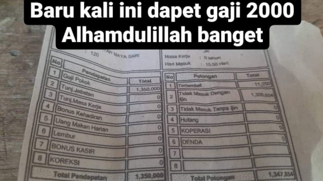 Miris! Karyawan Toserba Unggah Slip Gaji Rp2 Ribu di Medsos, Ini yang Terjadi Setelah Viral