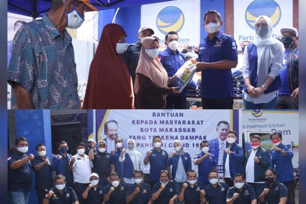 Rusdi Masse Serahkan Ribuan Paket Sembako ke NasDem Makassar untuk Warga yang Terdampak Pandemi