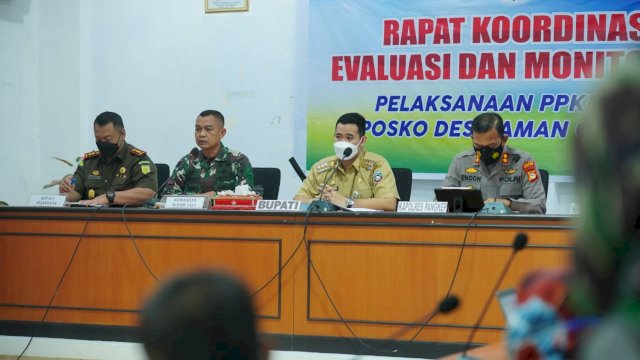 Bupati Pangkep Pimpin Rakor Evaluasi dan Monitoring PPKM