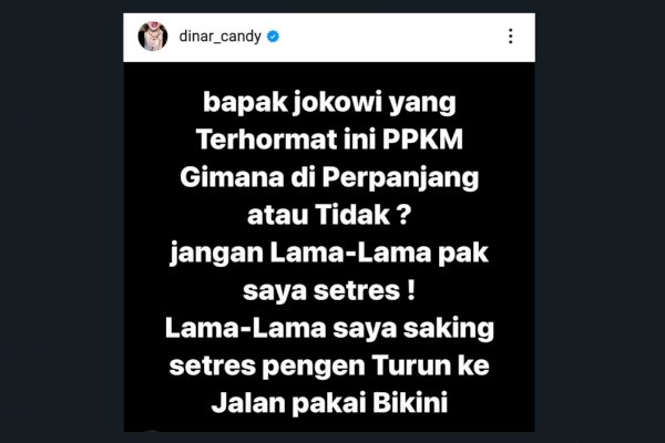 Stres PPKM Diperpanjang, DJ Dinar Mau Turun ke Jalan Pakai Bikini, Warganet: Segera Kak, Jangan Ragu!