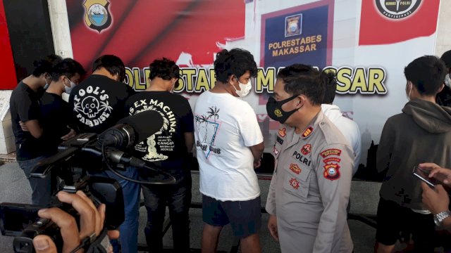 (Press conference pengungkapan kasus Makassar Street Fighter)