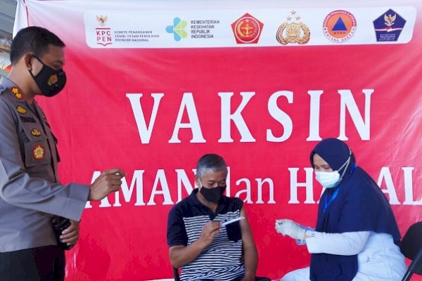 Program Vaksinasi Polres Pangkep Lampaui Target