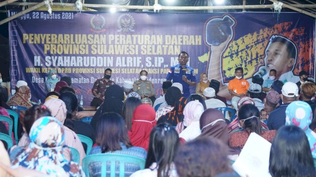 Wakil Ketua DPRD Sulsel Syaharuddin Sosialisasikan Perda Kepemudaan-Keolahragaan di Sidrap