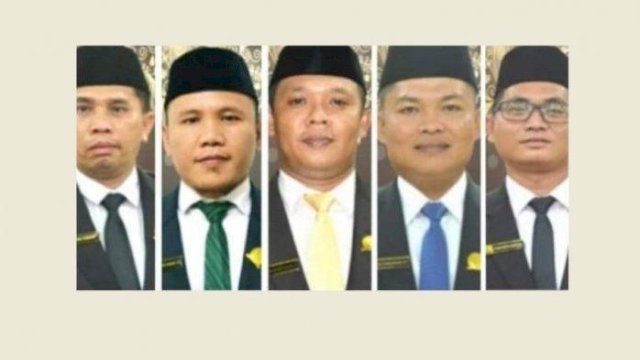 Lima oknum anggota DPRD Labura Sumut, yang ditetapkan jadi tersangka kasus dugaan narkotika.