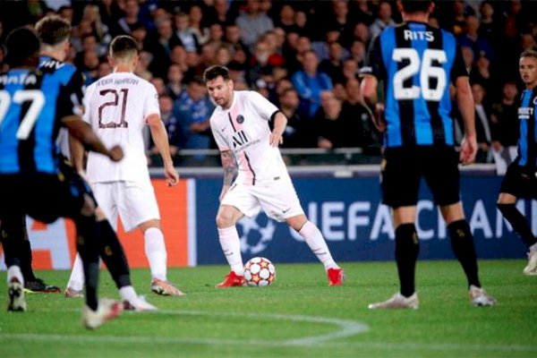 Liga Champions 2021: Messi Mandul, PSG Ditahan Imbang Club Brugge