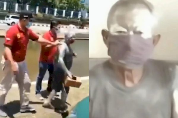Satpol PP Tangkap Bapak Pensiunan Polri yang Jadi Manusia Silver 