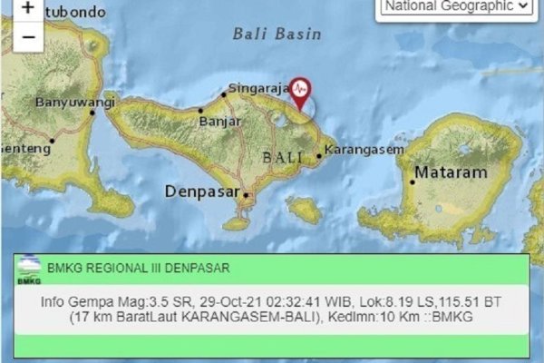 Gempa Bumi Magnitudo 3,5 Guncang Karangasem Bali