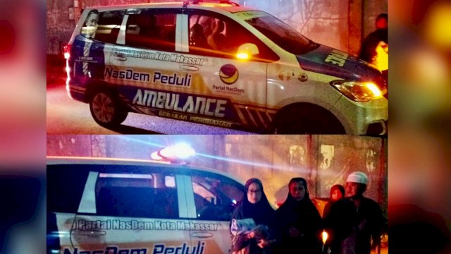 Pasangan suami-istri Muhammad Ibrahim (40) dan A. Hasnawiah (34), tak bisa pulangkan bayinya di rumah sakit. Untungnya ada ambulans Partai NasDem.