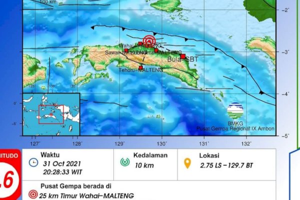 Waspada! Gempa 3,6 SR Guncang Seram Utara Maluku