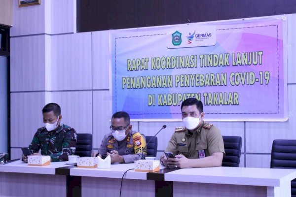 Rapat Koordinasi Tindak Lanjut Penanganan Penyebaran Covid-19 di Kabupaten Takalar