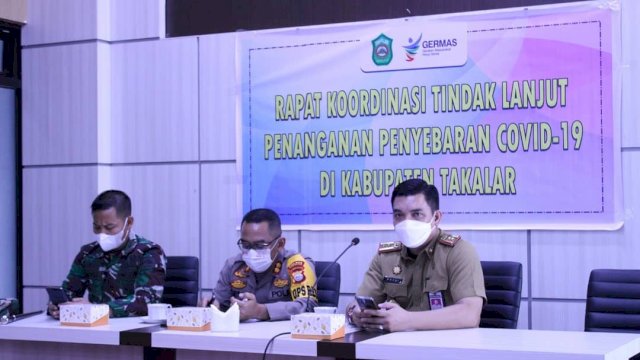 Rapat Koordinasi Tindak Lanjut Penanganan Penyebaran Covid-19 di Kabupaten Takalar