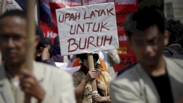 Buruh di Makassar Tolak UMK 2022