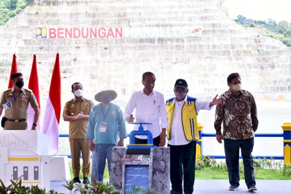 Plt Gubernur Sulsel Dampingi Jokowi Resmikan Bendungan Karalloe di Gowa-Jeneponto