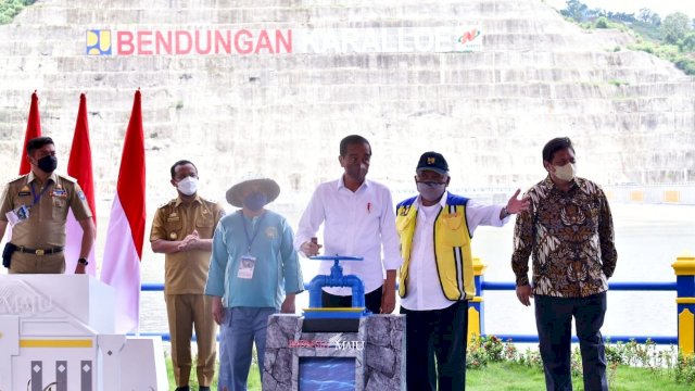 Plt Gubernur Sulsel Dampingi Jokowi Resmikan Bendungan Karalloe di Gowa-Jeneponto